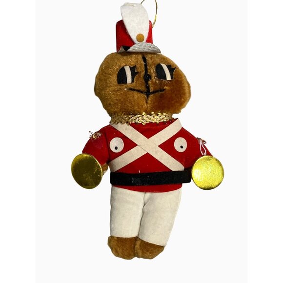 Plush Teddy Bear Soldier Christmas Ornament vintage - Picture 2 of 13